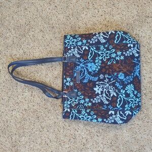 Vera Bradley Blue Floral Tote Bag with Magnetic Closure